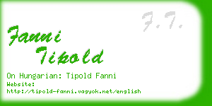 fanni tipold business card